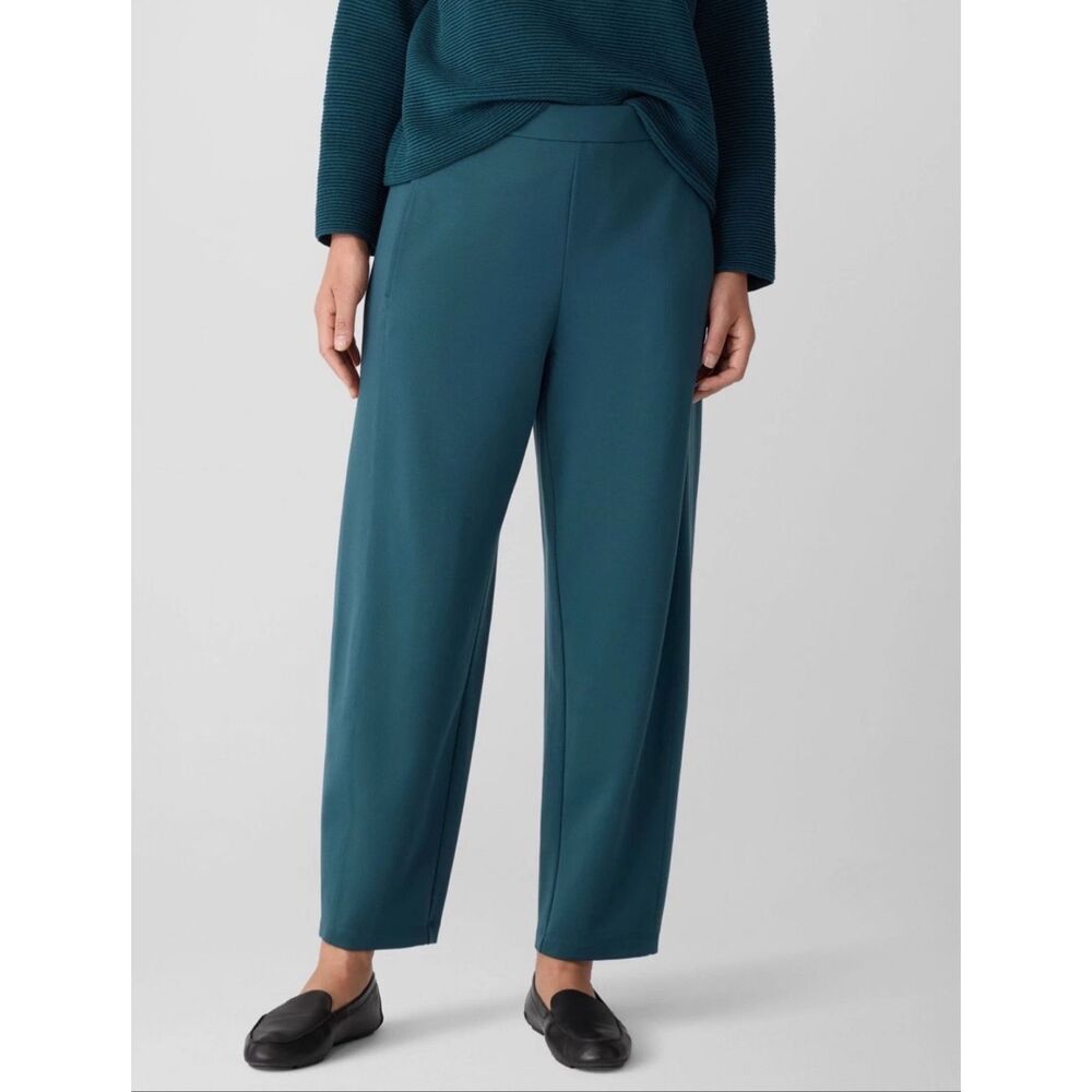 Eileen Fisher $218 Washable Flex Ponte Lantern Pants in Alpine Womens L NEW